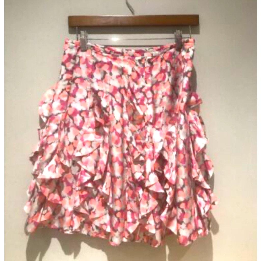 Garnett Hill Pink Silk Frilly Skirt